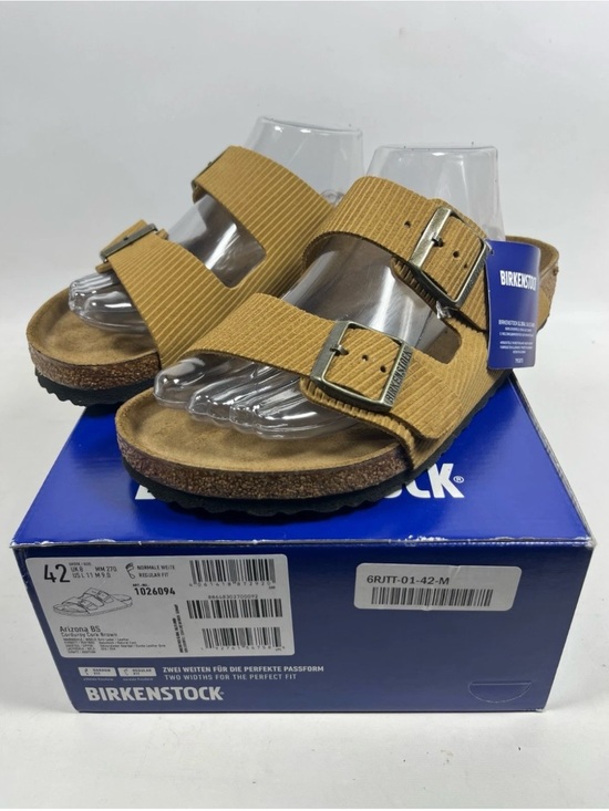 Birkenstock Shoes - Birkenstock 💅 Arizona Corduroy Suede Cork Embossed Brown Sandals Size 37 6 6.5
